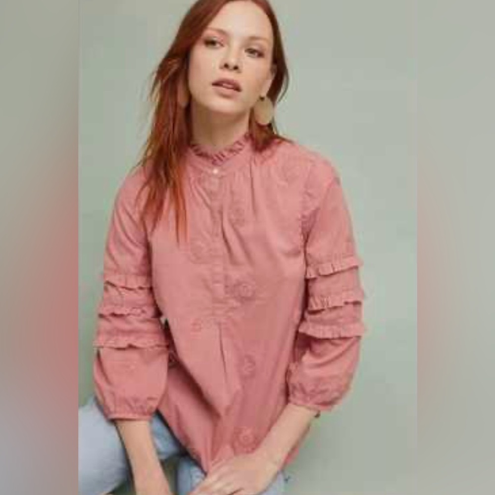 ANTHROPOLOGIE Isabel Sinclair Embroidered Blouse - Picture 2 of 11